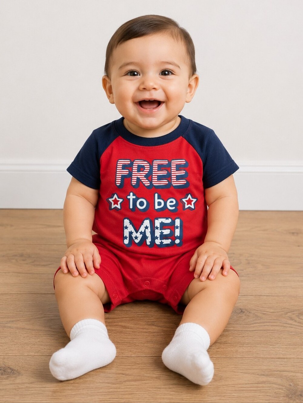 6-9 Months patriotic Baby Romper
